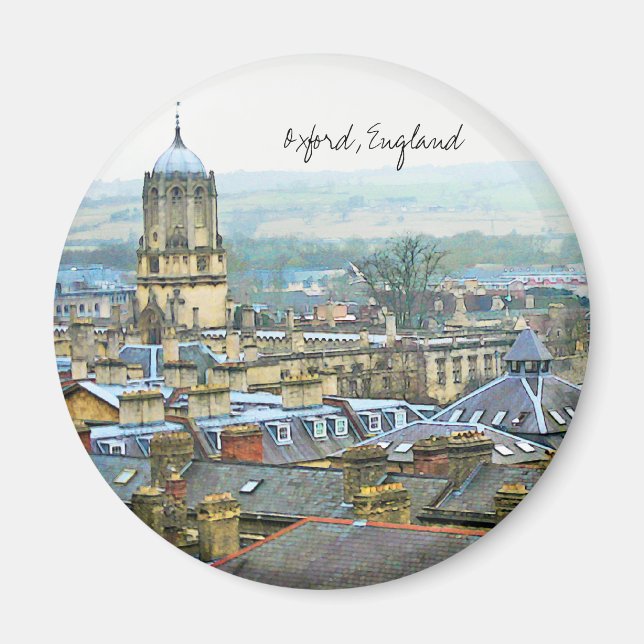 Fantastische Sicht, Oxford, England, Roof Top #1 Magnet (Vorne)