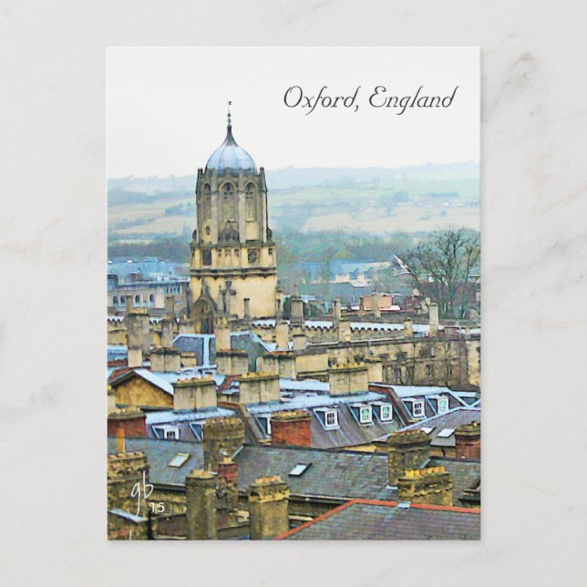 Fantastische Sicht, Oxford, England, Roof Top #2 Postkarte (Vorderseite)