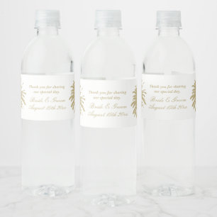 Fantastische Silhouette der Hochzeitspalme am Stra Wasserflaschenetikett