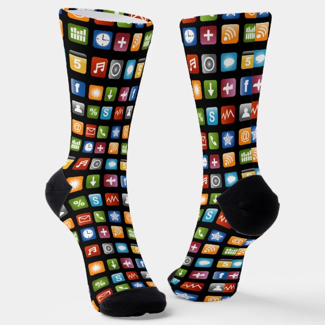Fantastische Socken mit farbenfrohen Smartphone-Ap (Gewinkelt)