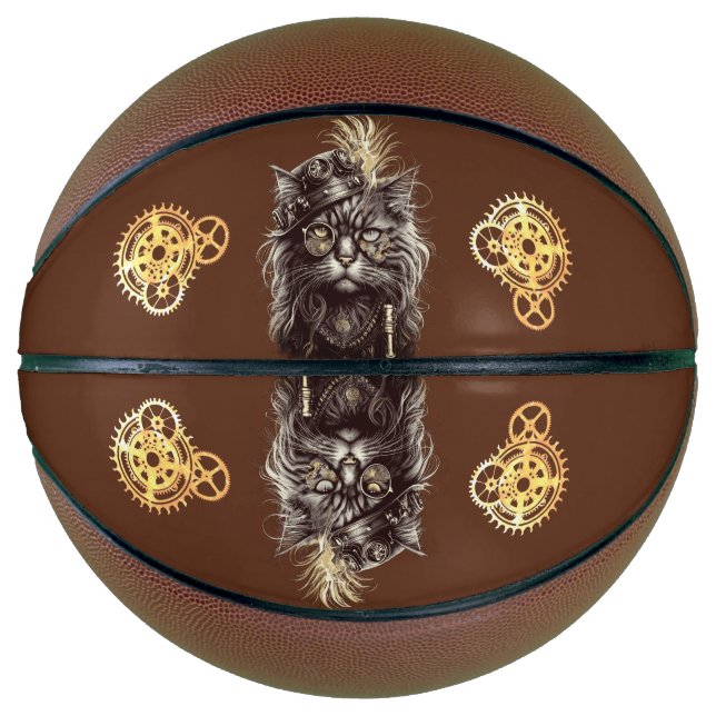 Fantastische Steampunk-Katze  Basketball (Vorderseite)