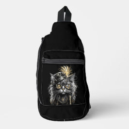 Fantastische Steampunk-Katze Crossbody Bag