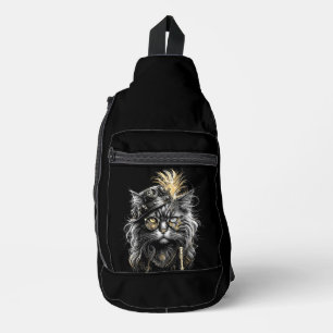 Fantastische Steampunk-Katze  Crossbody Bag