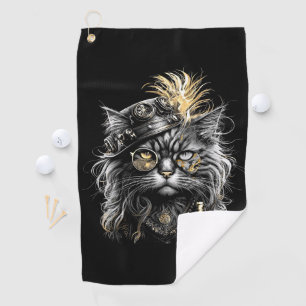 Fantastische Steampunk-Katze  Golfhandtuch