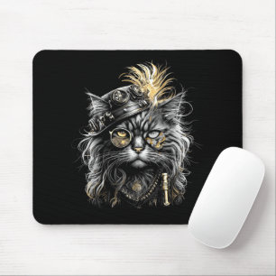 Fantastische Steampunk-Katze Mousepad