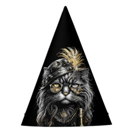 Fantastische Steampunk-Katze Partyhütchen