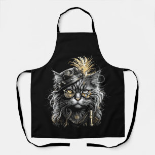 Fantastische Steampunk-Katze Schürze