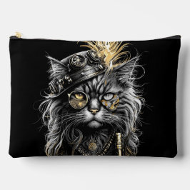 Fantastische Steampunk-Katze Zubehörtasche