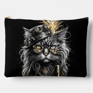 Fantastische Steampunk-Katze Zubehörtasche
