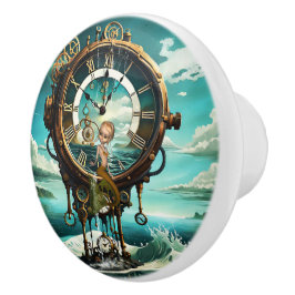 Fantastische Steampunkuhr Keramikknauf