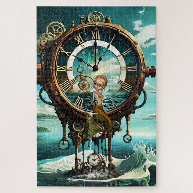 Fantastische Steampunkuhr Puzzle (Vertikal)
