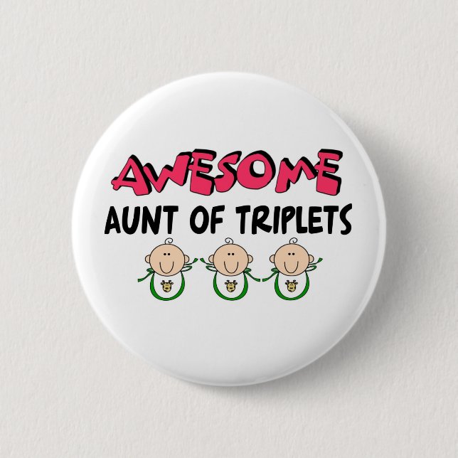 FANTASTISCHE Tante der DREIERGRUPPEN Button (Vorderseite)
