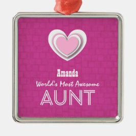 Fantastische TANTE heißes Rosa Pastellmosaik und Ornament Aus Metall