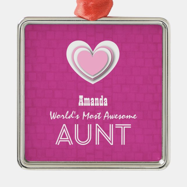 Fantastische TANTE heißes Rosa Pastellmosaik und Ornament Aus Metall (Vorne)