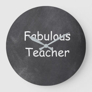 Fantastische Teacher Chalkboard Design Geschenk Id Große Wanduhr