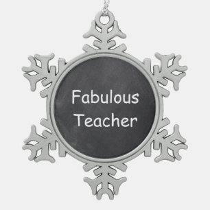 Fantastische Teacher Chalkboard Design Geschenk Id Schneeflocken Zinn-Ornament