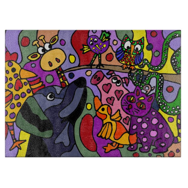 Fantastische Tier-abstrakte Kunst Schneidebrett (Vorderseite)