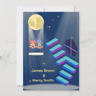 Fantastische Treppen Mondraumhochzeit Einladung