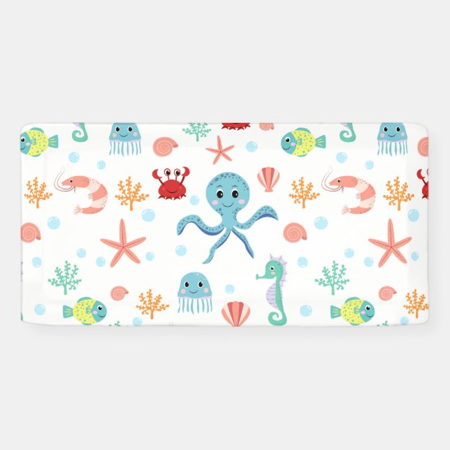 Fantastische Unterwasser-Meereslebewesen Banner (Horizontal)