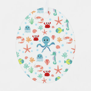 Fantastische Unterwasser-Meereslebewesen Ornament Aus Metall