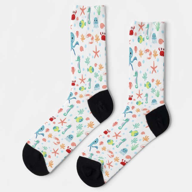 Fantastische Unterwasser-Meereslebewesen Socken (Linkes Detail)