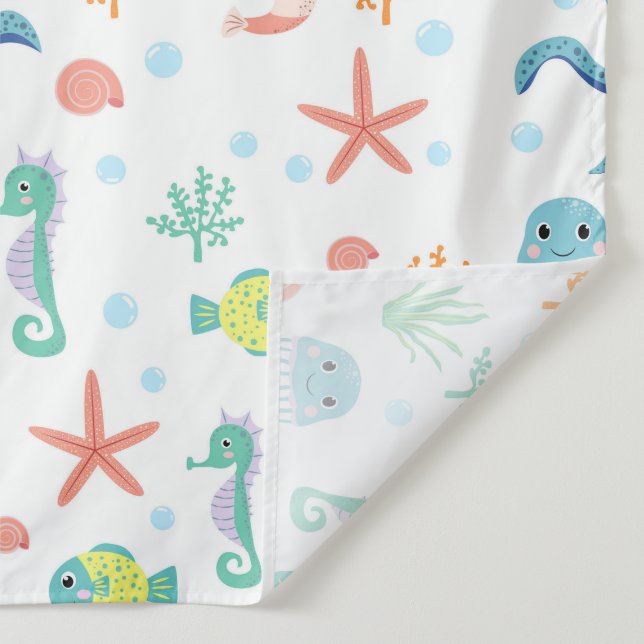 Fantastische Unterwasser-Meereslebewesen Wandteppich (Detail)