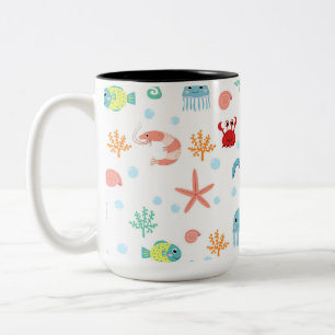 Fantastische Unterwasser-Meereslebewesen Zweifarbige Tasse