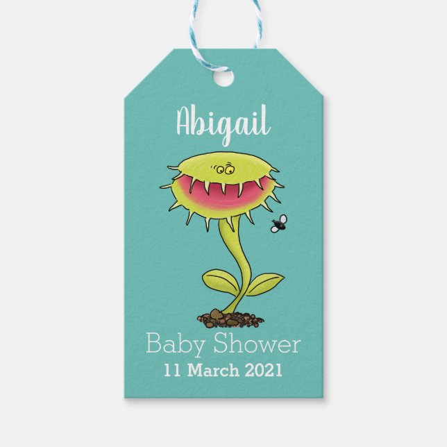 Fantastische Venus Fliegenfalle Pflanze Cartoon Geschenkanhänger (Vorderseite)