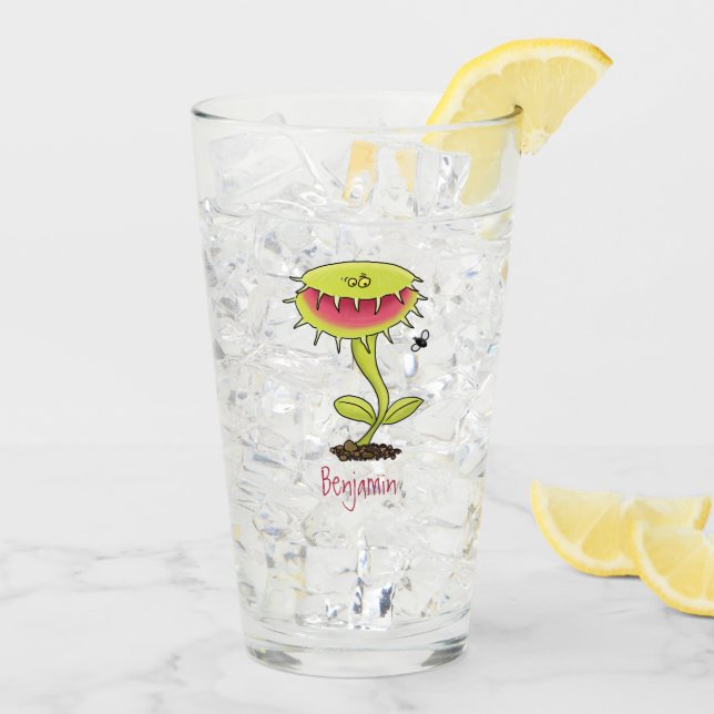 Fantastische Venus Fliegenfalle Pflanze Cartoon Glas (Rückseite Ice)