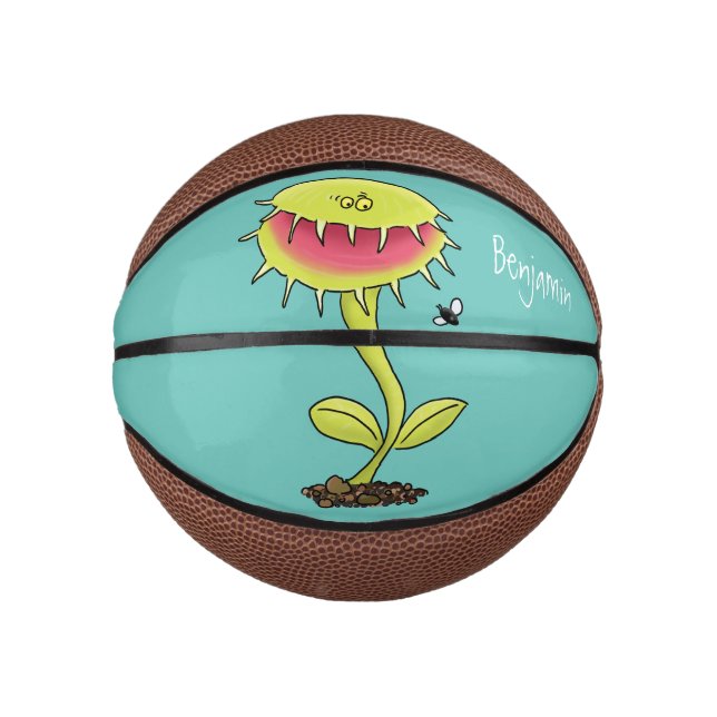 Fantastische Venus Fliegenfalle Pflanze Cartoon Mini Basketball (Vorderseite)