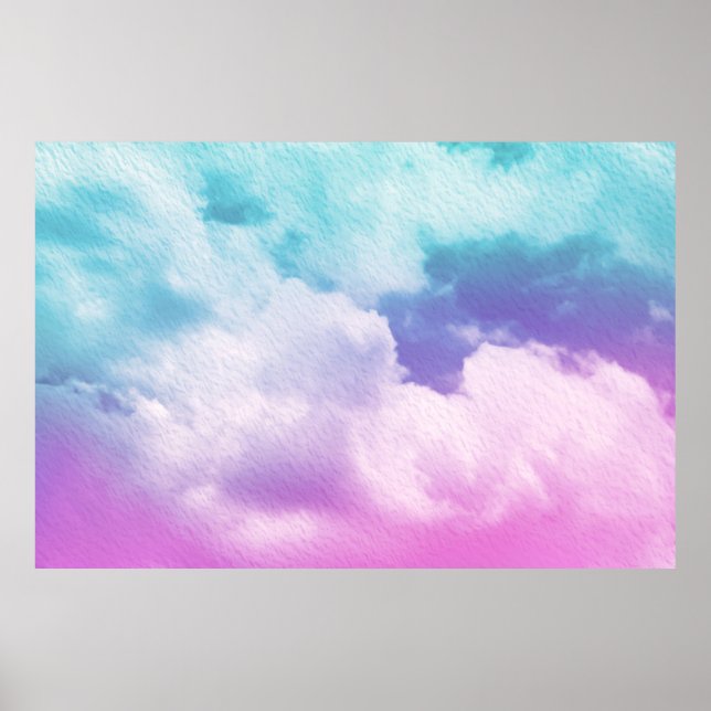 fantastische weiche Wolke mit pastellfarbenem Farb Poster (Vorne)