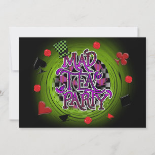 Fantastische Wirbel MAD TEA PARTY Party-Einladung Einladung