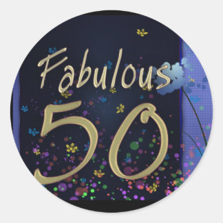 Fantastischer 50. Geburtstag! Runder Aufkleber