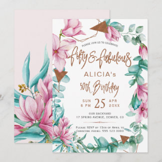 Fantastischer 50 Jahre Aquarellblüte 50 Jahre Einladung