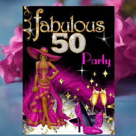 Fantastischer 50 Party Glitzer Hot Pink Dress Cham Einladung