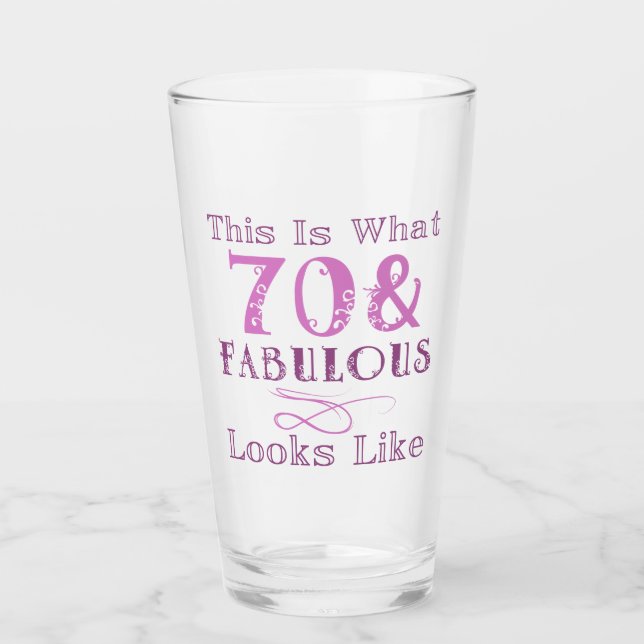 Fantastischer 70. Geburtstag für sie Glas (Vorderseite)