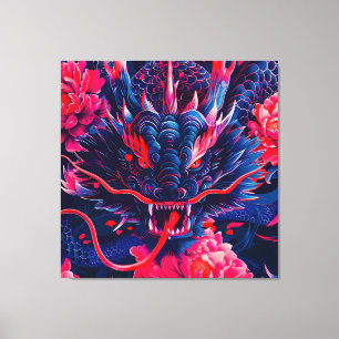 Fantastischer Blossom Fury Dragon Leinwanddruck