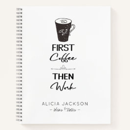 Fantastischer Bürokaffee dann mit Monogramm Notizbuch