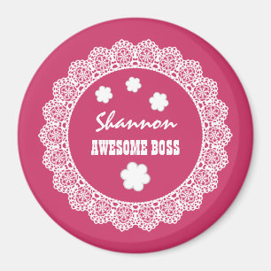 Fantastischer CHEF Vintage Spitze und Blumen V04 Magnet