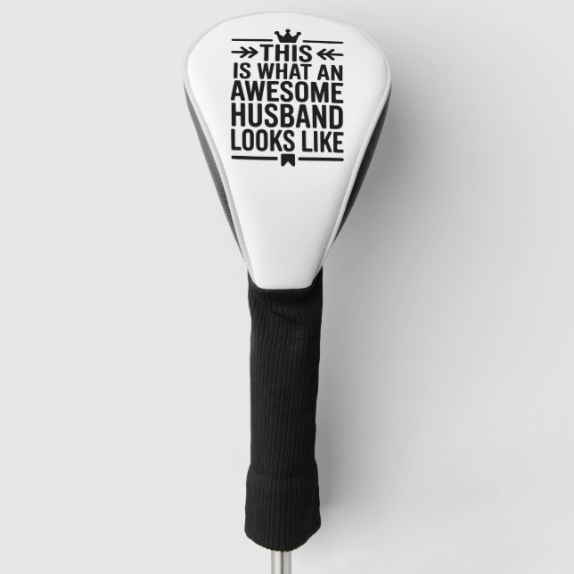 Fantastischer Ehemann Minimale Typografie Golf Headcover (Vorderseite)