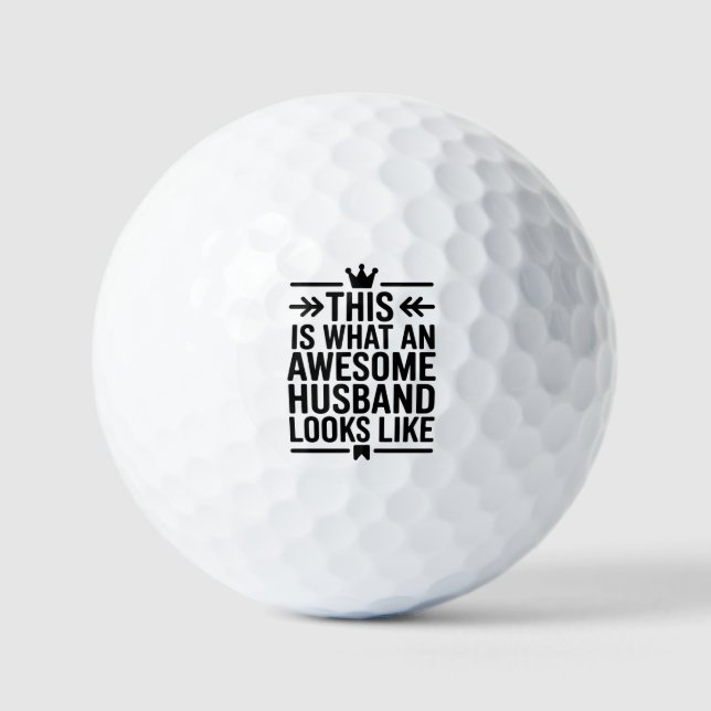 Fantastischer Ehemann Minimale Typografie Golfball (Vorderseite)