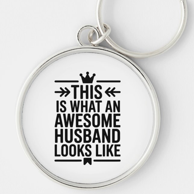 Fantastischer Ehemann Minimale Typografie Schlüsselanhänger (Vorne)