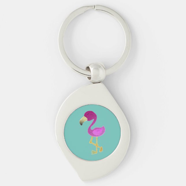 Fantastischer Flamingo Schlüsselanhänger (Vorderseite)