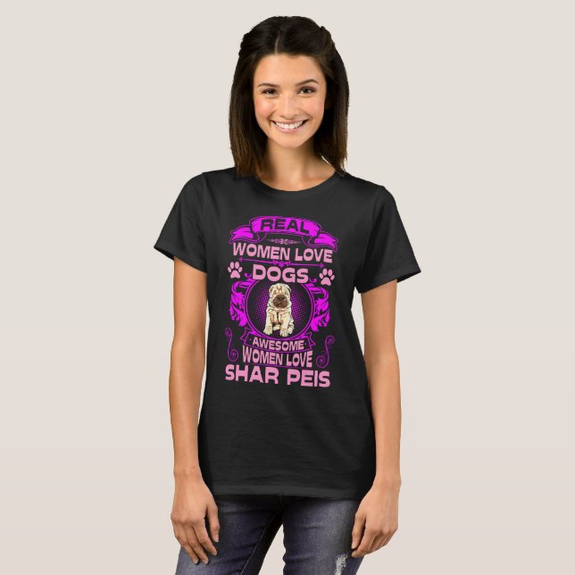 Fantastischer Frauen-Liebe Shar Peis Hund Pets T-Shirt (Vorne ganz)