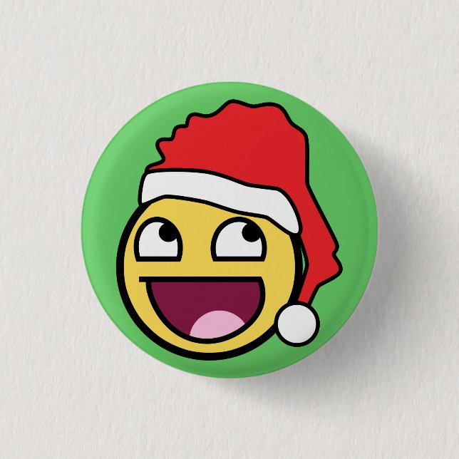 Fantastischer Gesichts-Sankt-Knopf Button (Vorderseite)