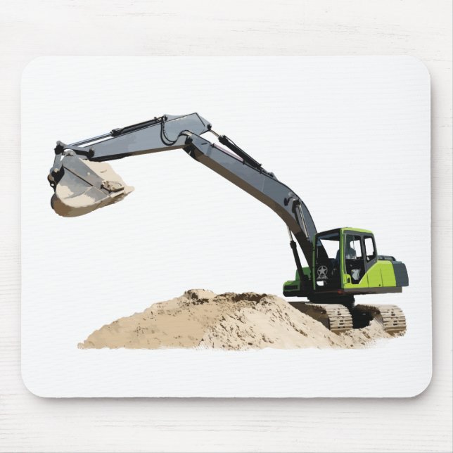 Fantastischer großer grüner Bau-Bagger #4 Mousepad (Vorne)