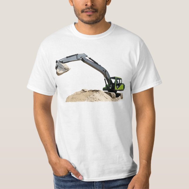 Fantastischer großer grüner Bau-Bagger #4 T-Shirt (Vorderseite)