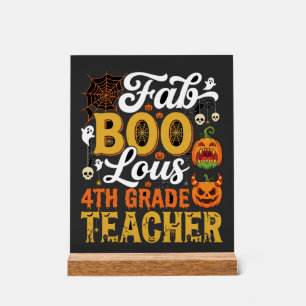 Fantastischer Halloween-Lehrer der 4. Klasse Acrylschild