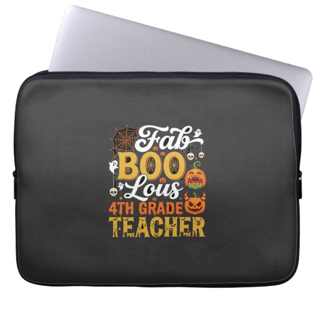 Fantastischer Halloween-Lehrer der 4. Klasse Laptopschutzhülle (Vorderseite)