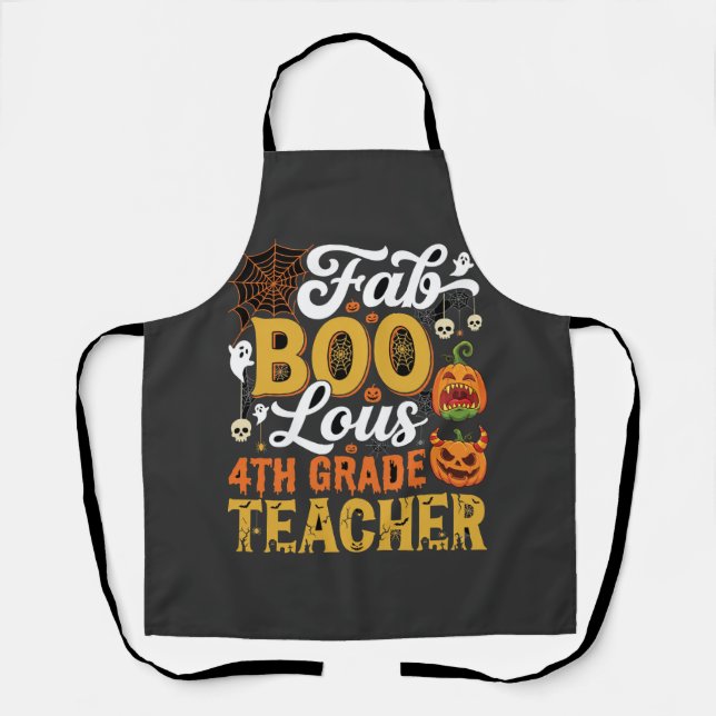 Fantastischer Halloween-Lehrer der 4. Klasse Schürze (Vorderseite)